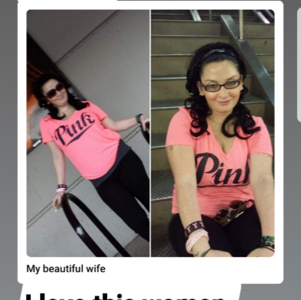 Pink tee. Size large